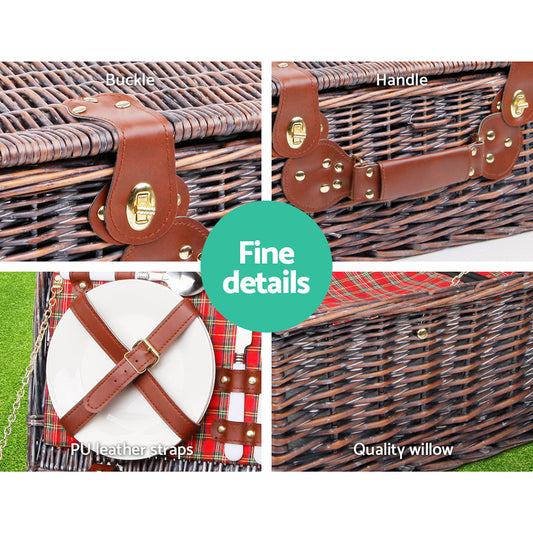 Alfresco 4 Person Wicker Picnic Basket