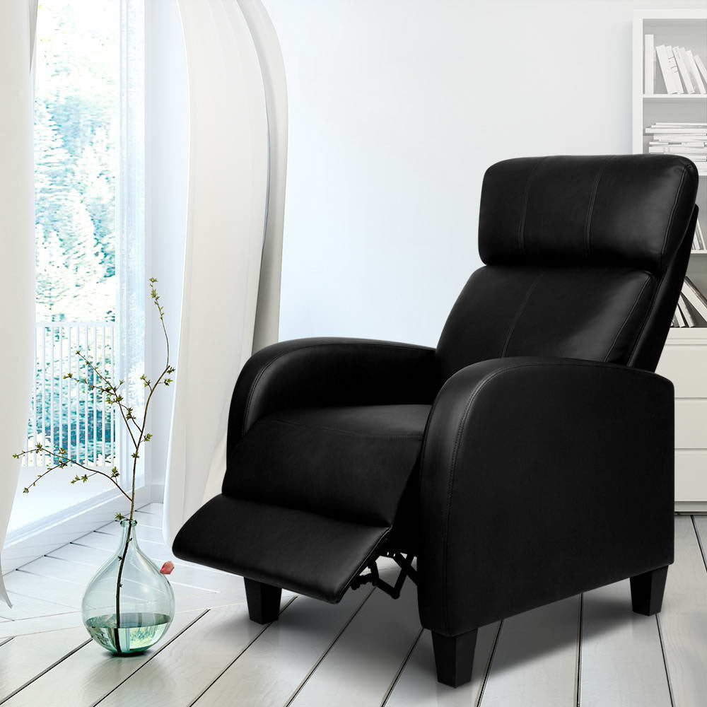 Artiss Faux Leather Recliner Black