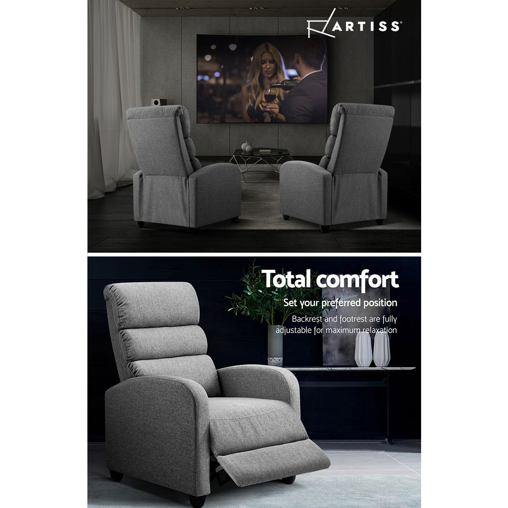 Artiss Recliner Fabric Grey