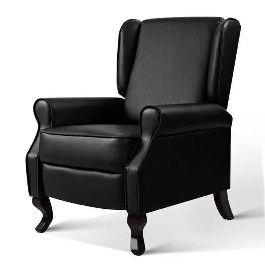 Artiss Recliner Faux Leather Black
