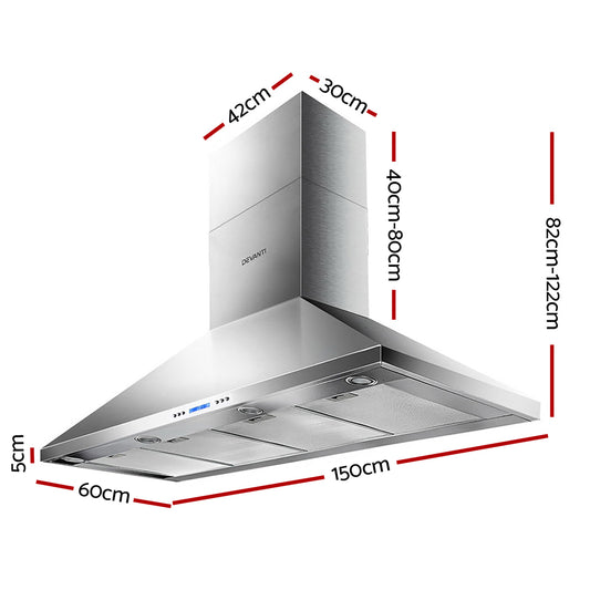 Devanti Range Hood 1500mm Canopy