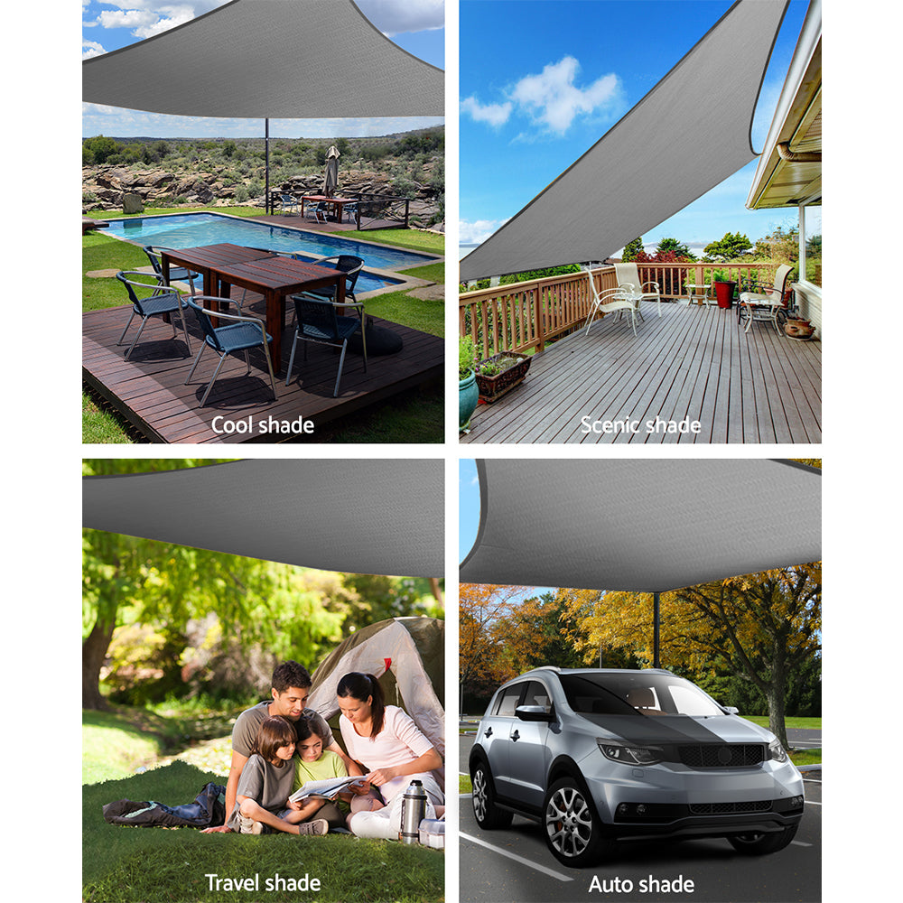 Instahut Sun Shade Sail Cloth Shadecloth Outdoor Canopy Rectangle 280gsm 4x5m