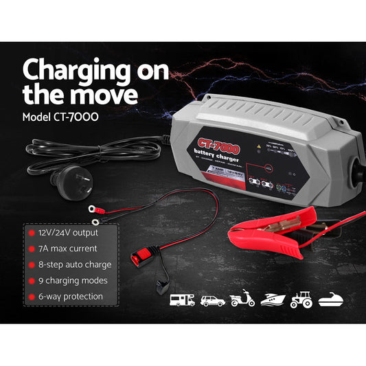 CT-7000 Smart Battery Charger 7A 12V 24V