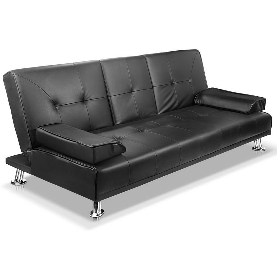 Artiss 3 Seater Faux Leather Sofa Bed