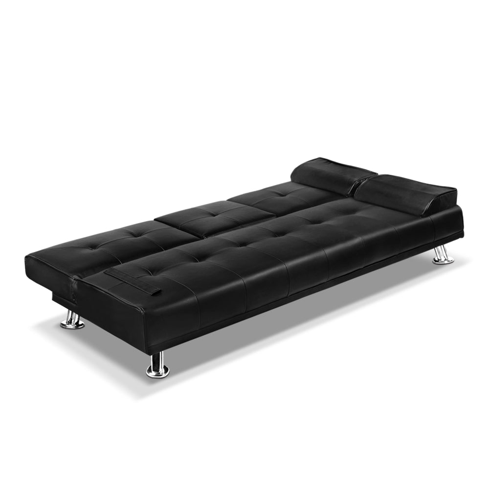 Artiss 3 Seater Faux Leather Sofa Bed