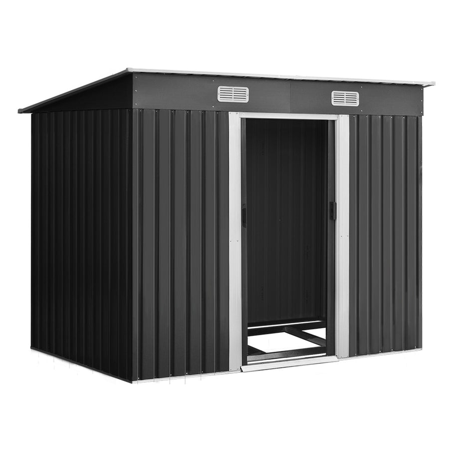 Giantz Garden Shed 2.38mx1.31mx1.82m Metal Base - Grey