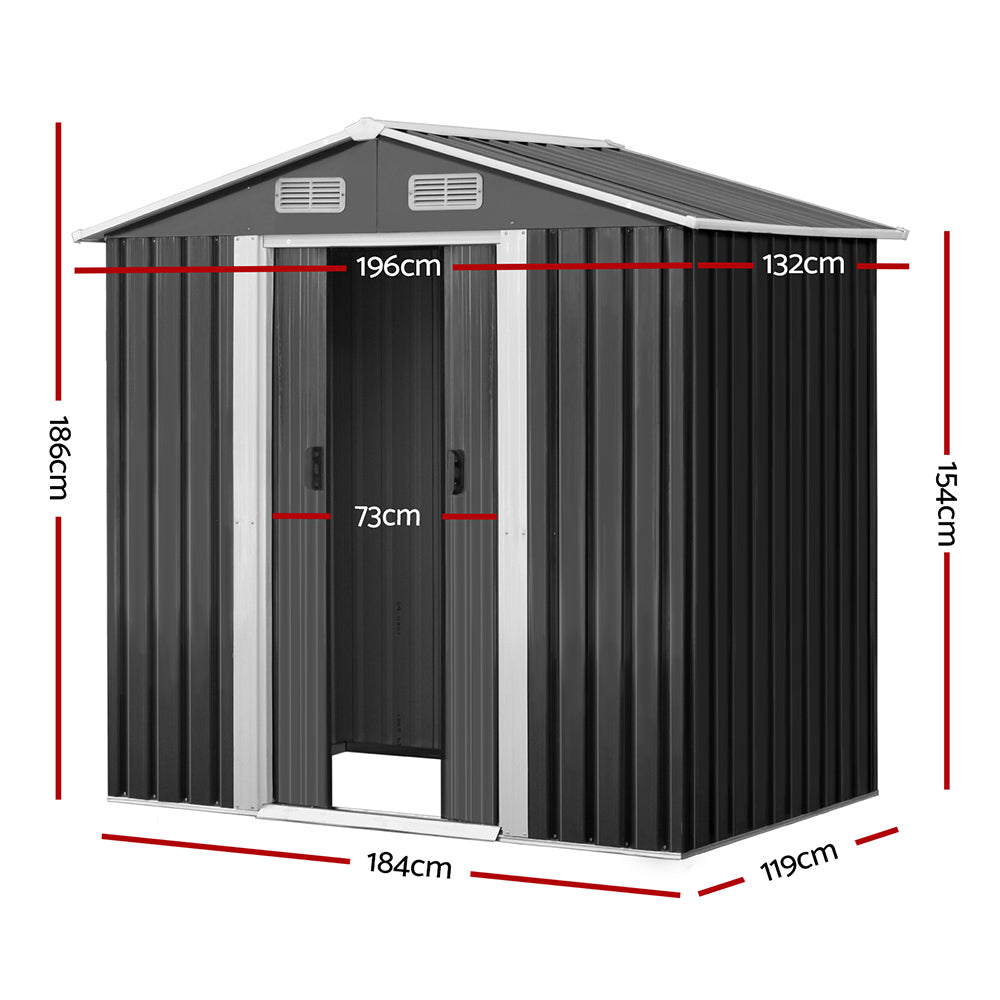 Giantz Garden Shed 1.96mx1.32mx1.86 - Grey