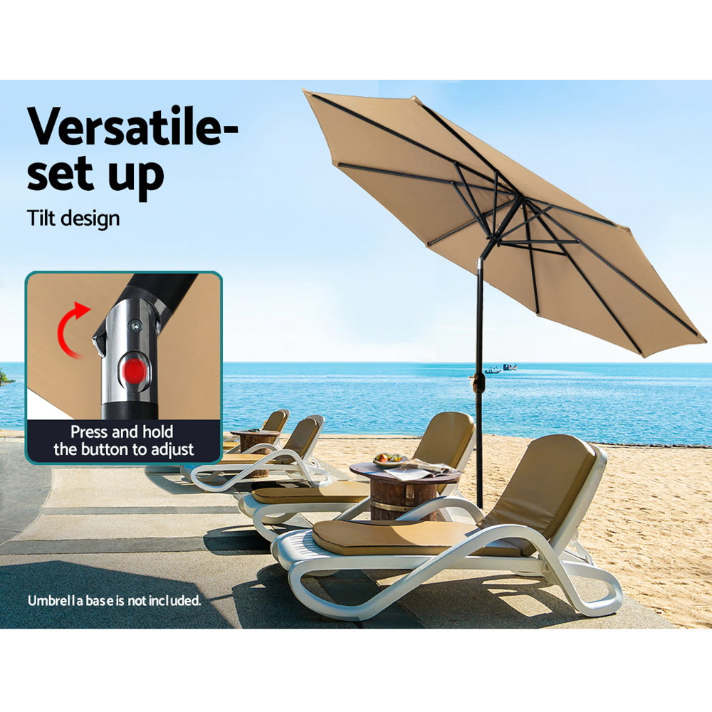 Instahut 2.7Mt Outdoor Umbrella Beige