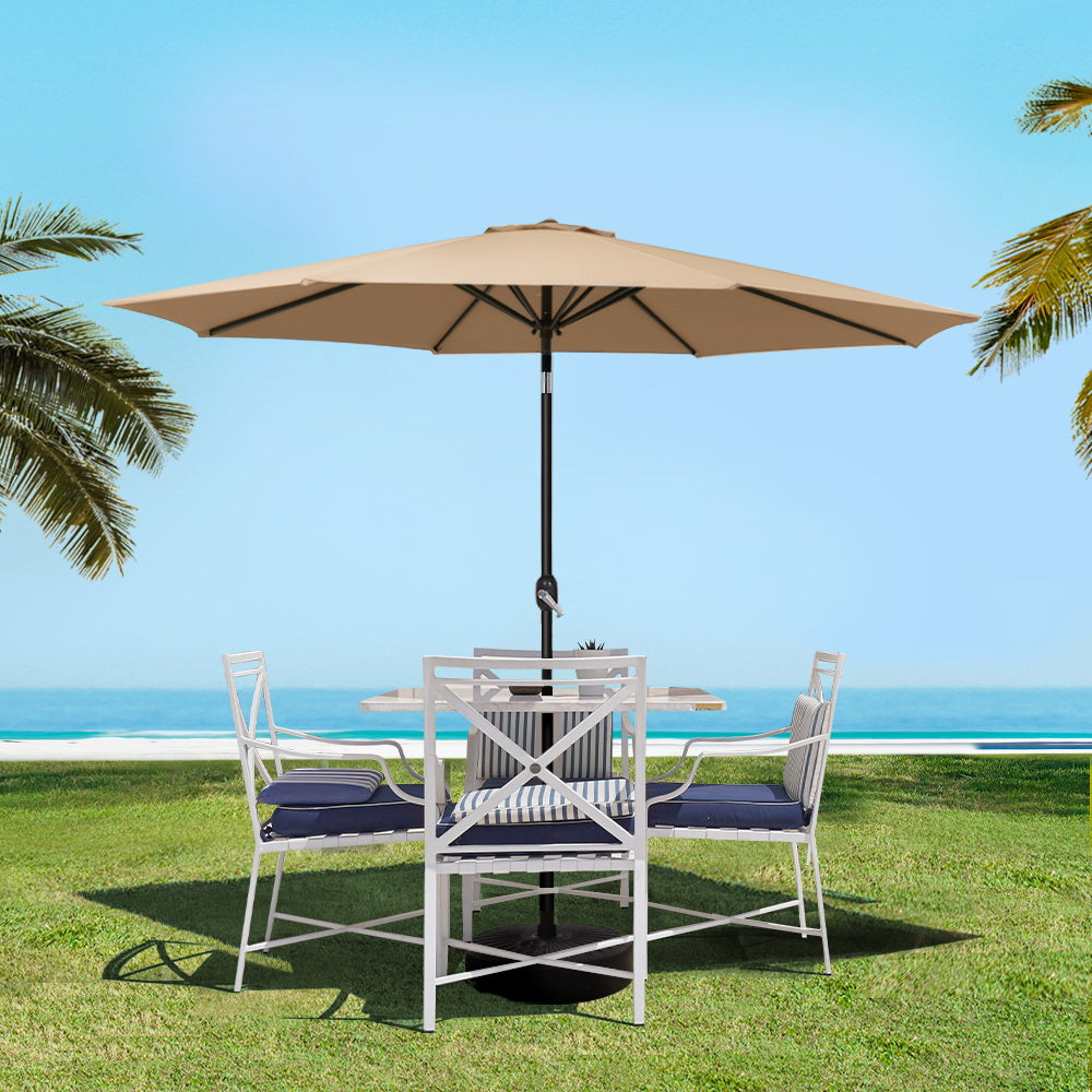 Instahut 2.7Mt Outdoor Umbrella Beige