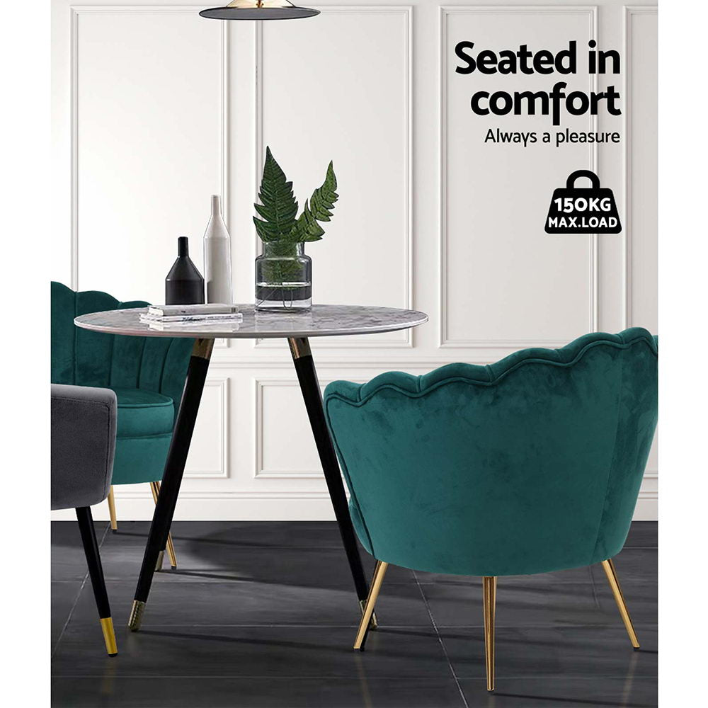 Artiss Armchair Velvet Green