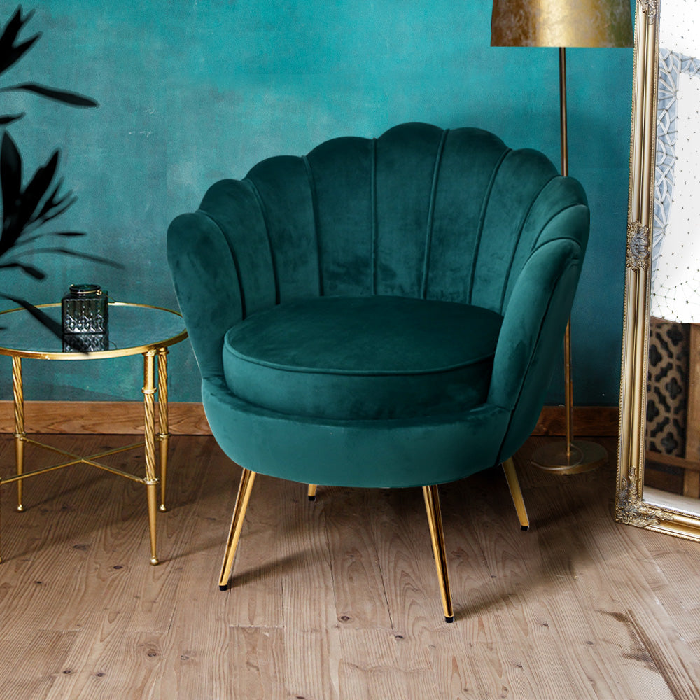 Artiss Armchair Velvet Green