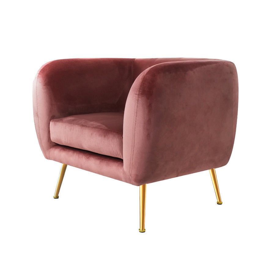 Artiss Armchair Velvet Pink