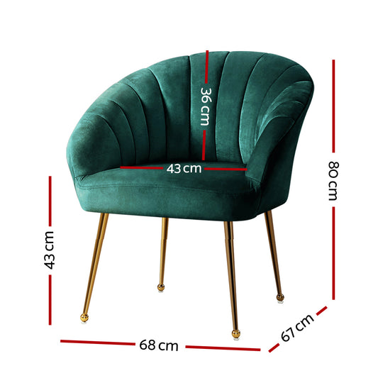 Artiss Armchair Green Velvet
