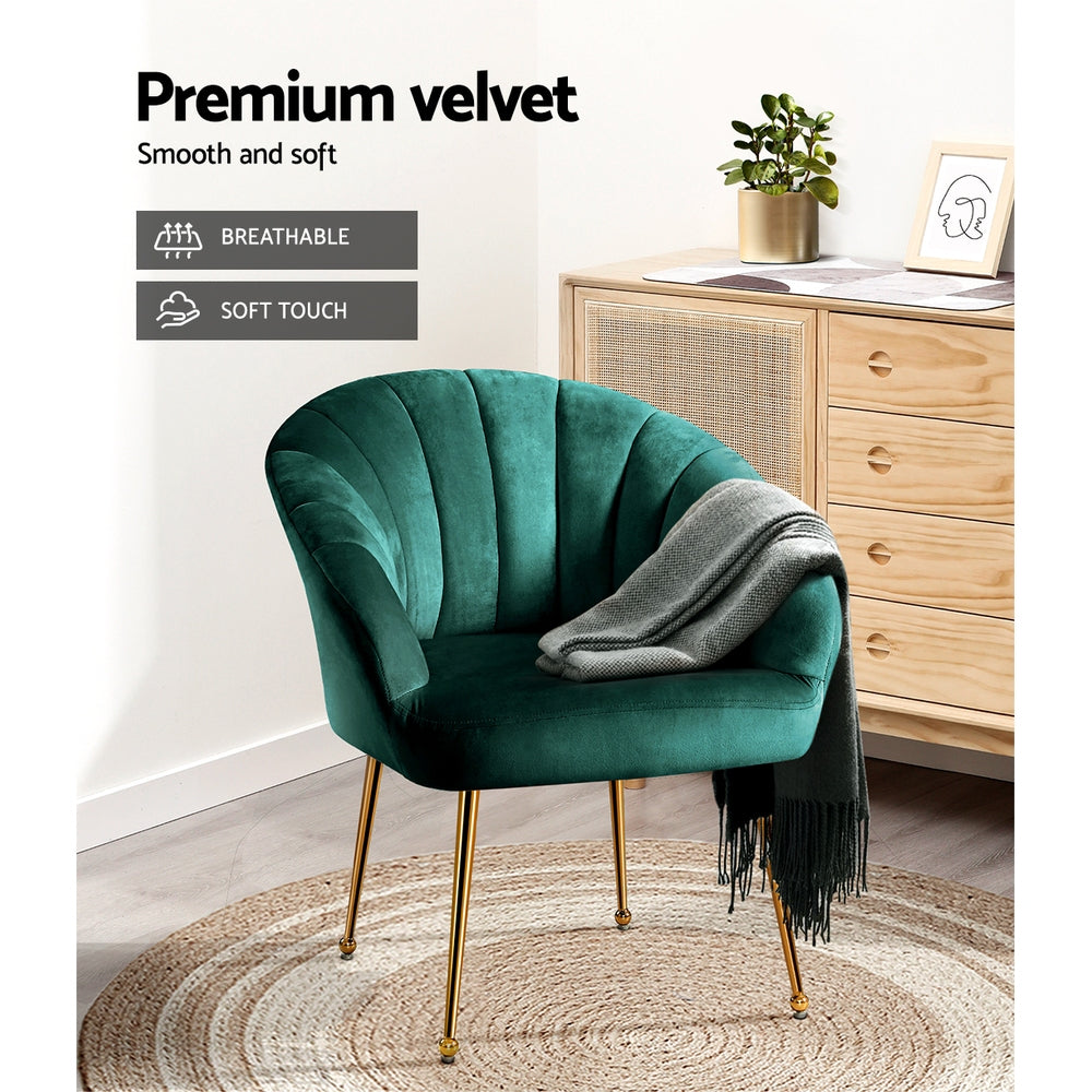 Artiss Armchair Green Velvet