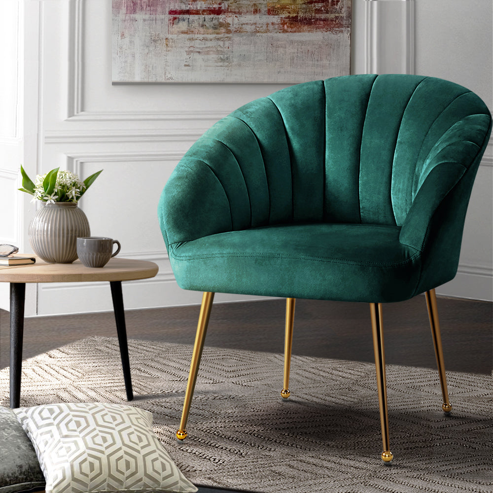 Artiss Armchair Green Velvet