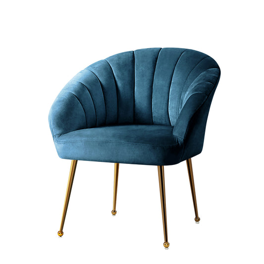 Artiss Armchair Blue Velvet