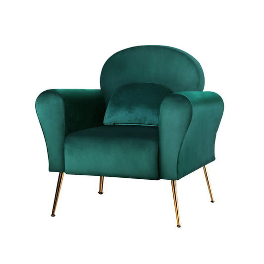 Artiss Armchair Green Velvet