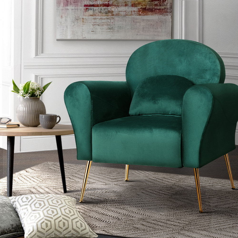 Artiss Armchair Green Velvet