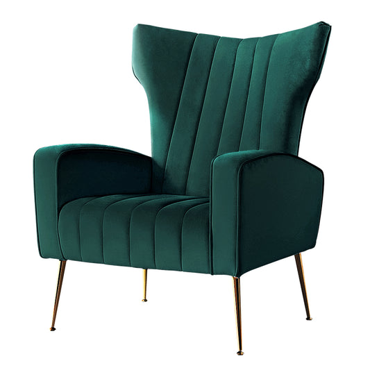 Artiss Armchair Green Velvet