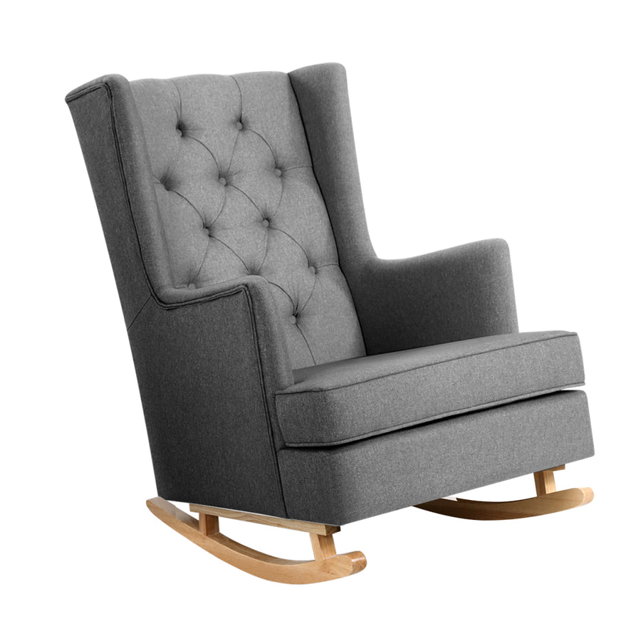 Artiss Rocking Armchair Fabric Grey