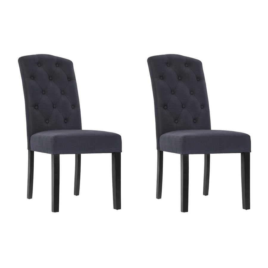 Artiss Set of 2 High Back Fabric Dining Chairs