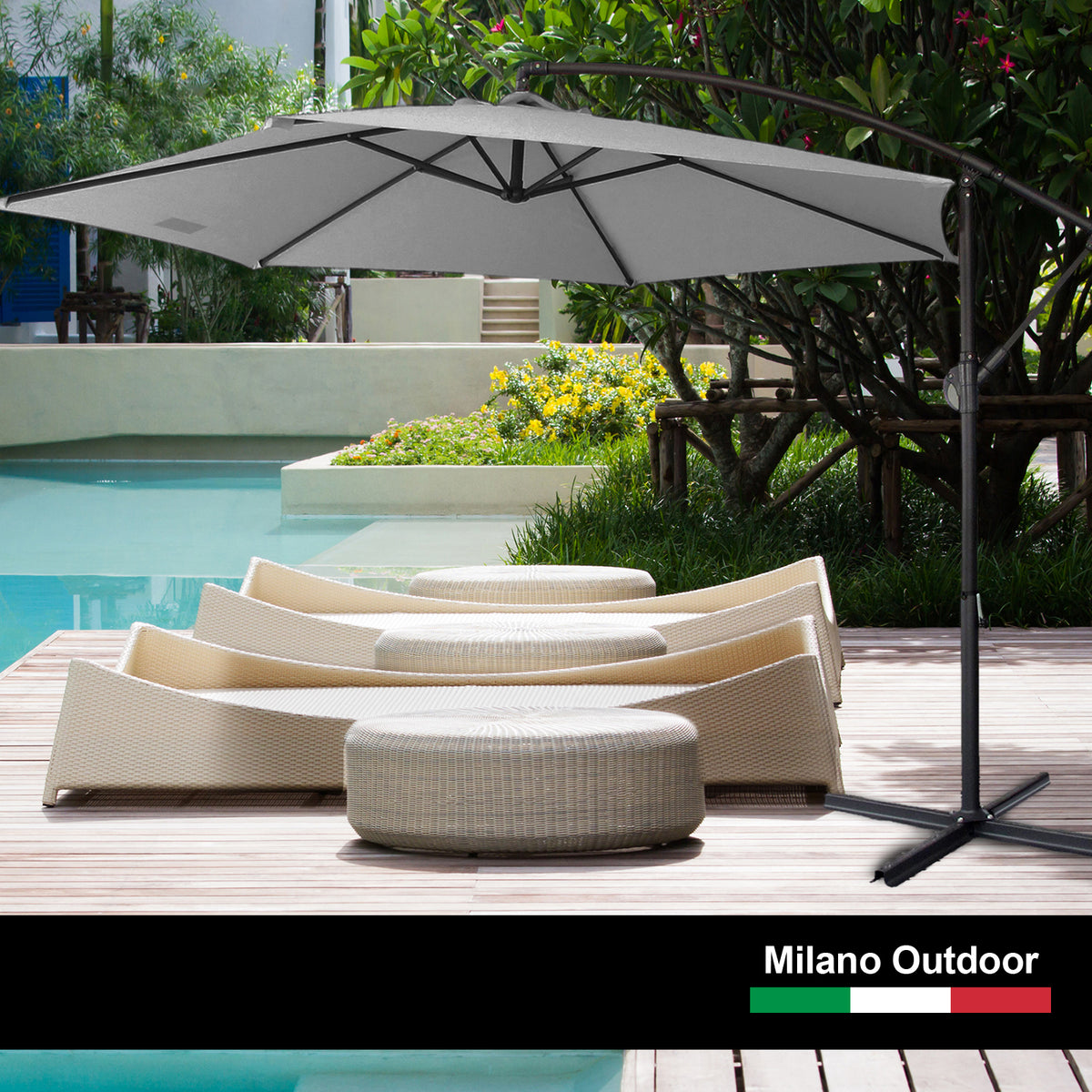 Milano 3Mt Outdoor Umbrella Grey