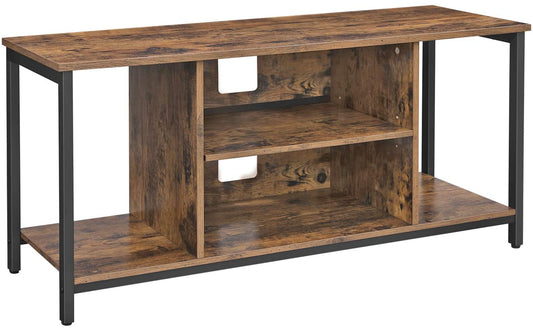TV Console Open Storage Brown Black 110cm