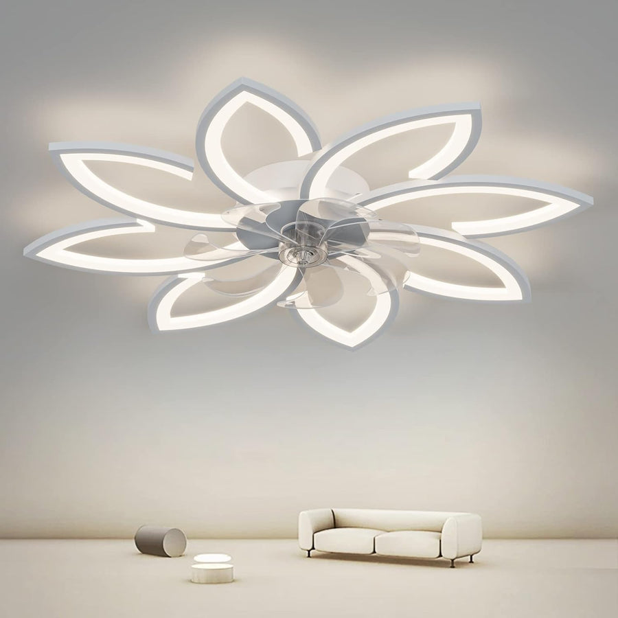 Low Profile 90cm Decorative Ceiling Fan White Trim