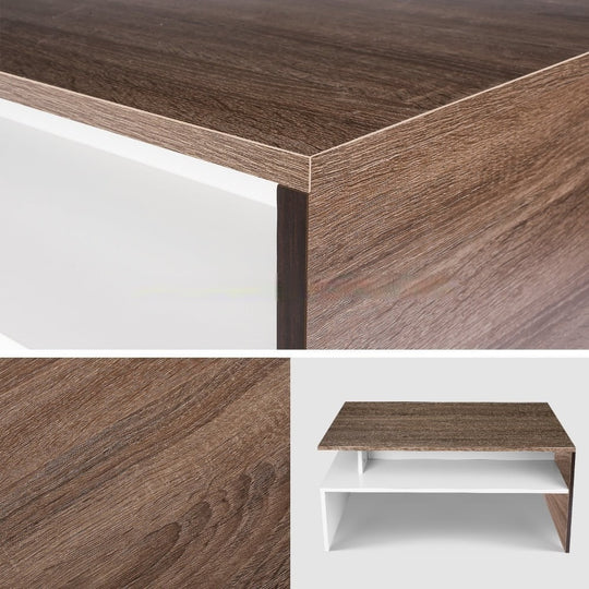 Modern Contemporary Twin Shelf Coffee Table