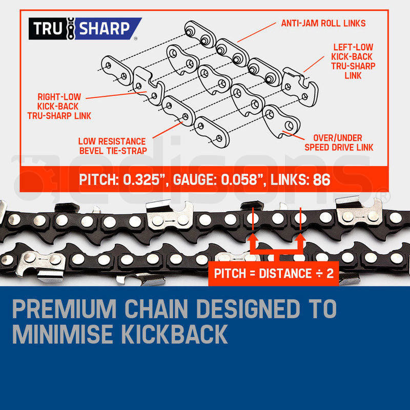 MTM Petrol Commercial Chainsaw 22 Bar Chain Saw E-Start Tree Pruning Top Handle