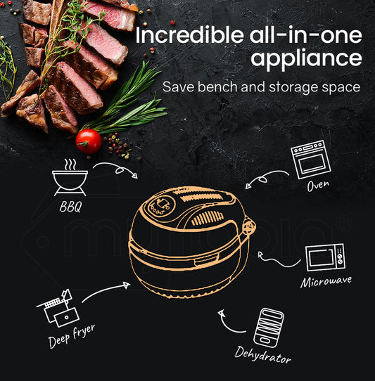 EUROCHEF 10L Electric Air Fryer - Healthy Rotisserie Cooking