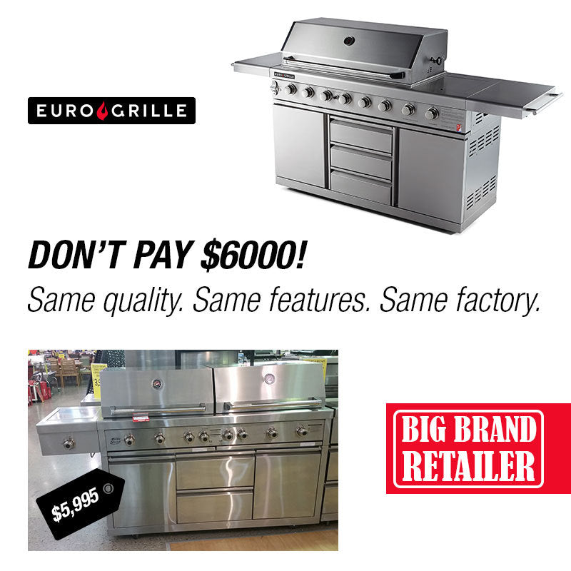 EuroGrille 8 Burner Gas BBQ Stainless Steel