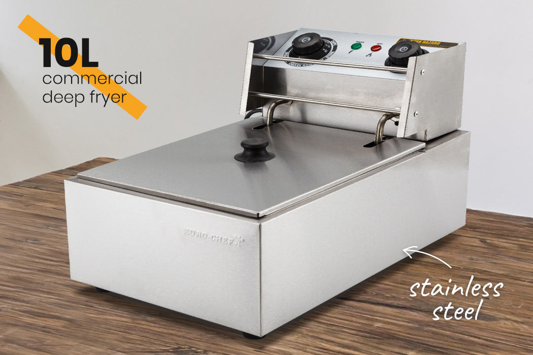 EuroChef 10L Electric Deep Fryer - 2500W Stainless Steel Cooking