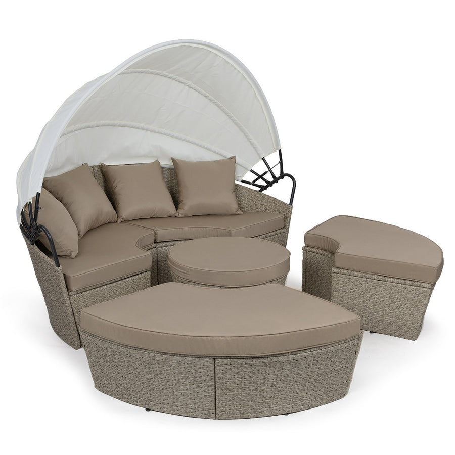 LONDON RATTAN Day Bed Sofa with Canopy