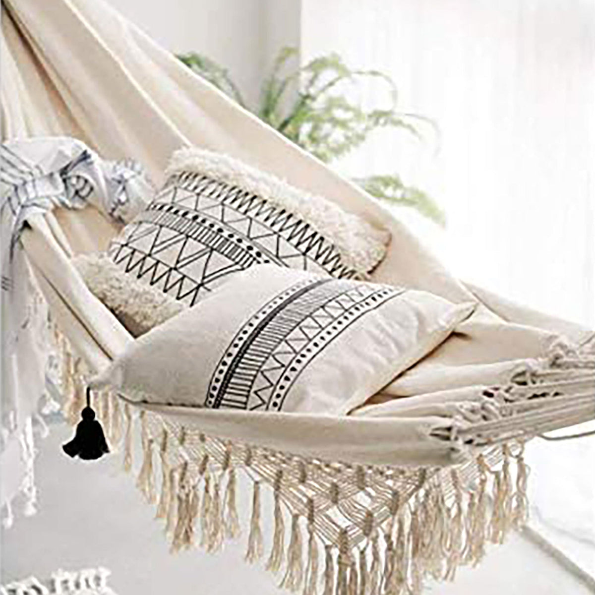 Boho Cotton Macrame Hammock Cream