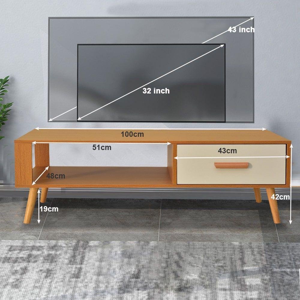 TV Stand with Storage Drawer 100CM