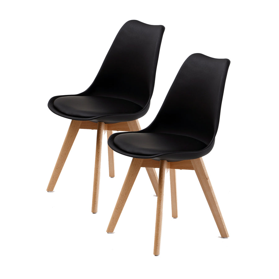 La Bella 2 Set Retro Dining Chairs Black