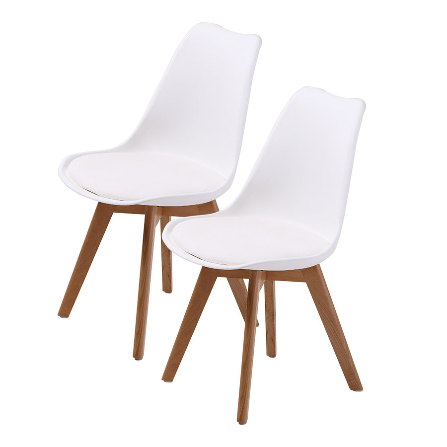 La Bella Set of 2 Retro Dining Chairs White