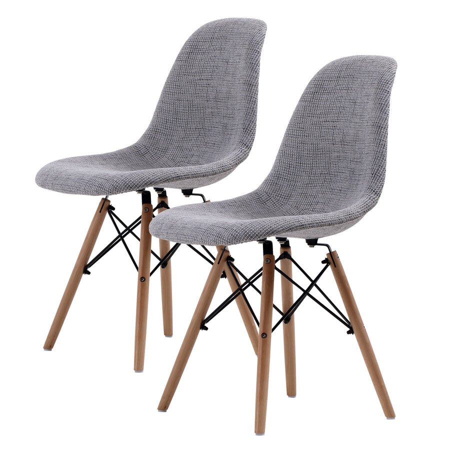 La Bella Set of 2 Retro Dining Chairs Grey