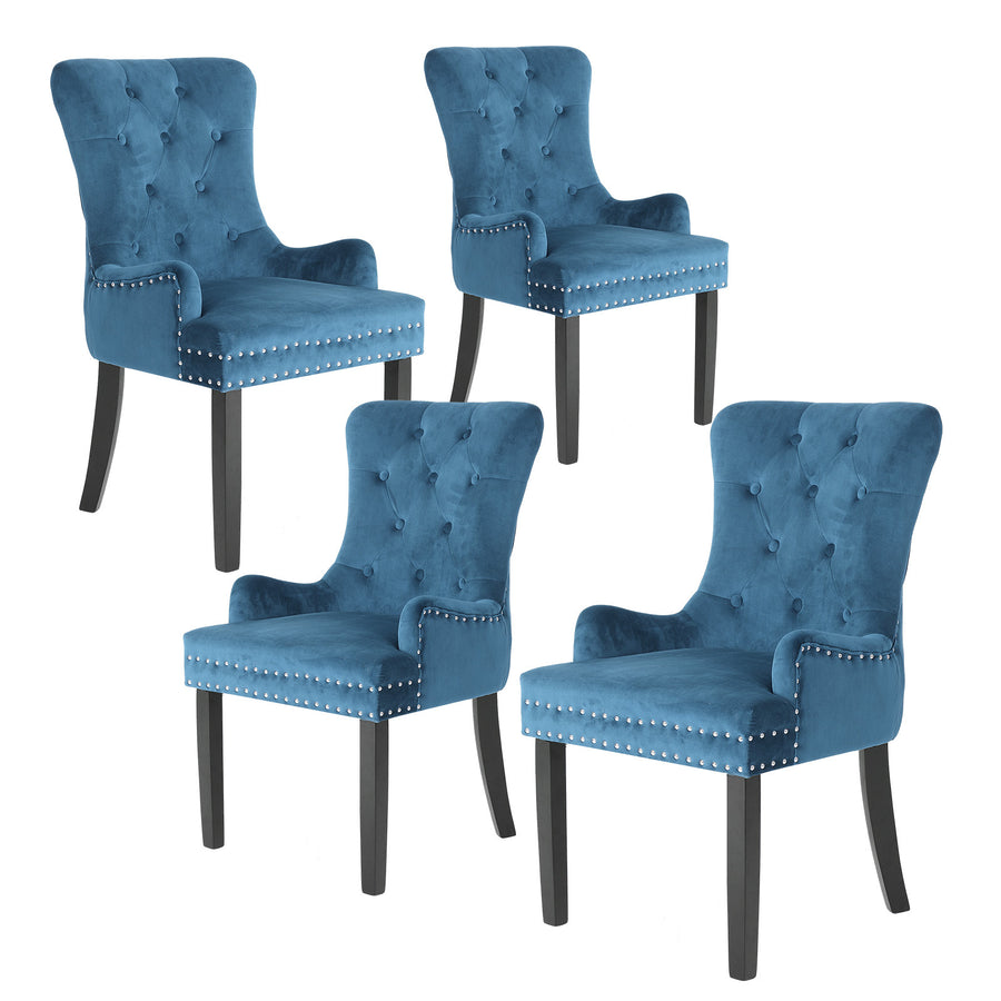 La Bella Set of 4 Provincial Style Dining Chairs Blue