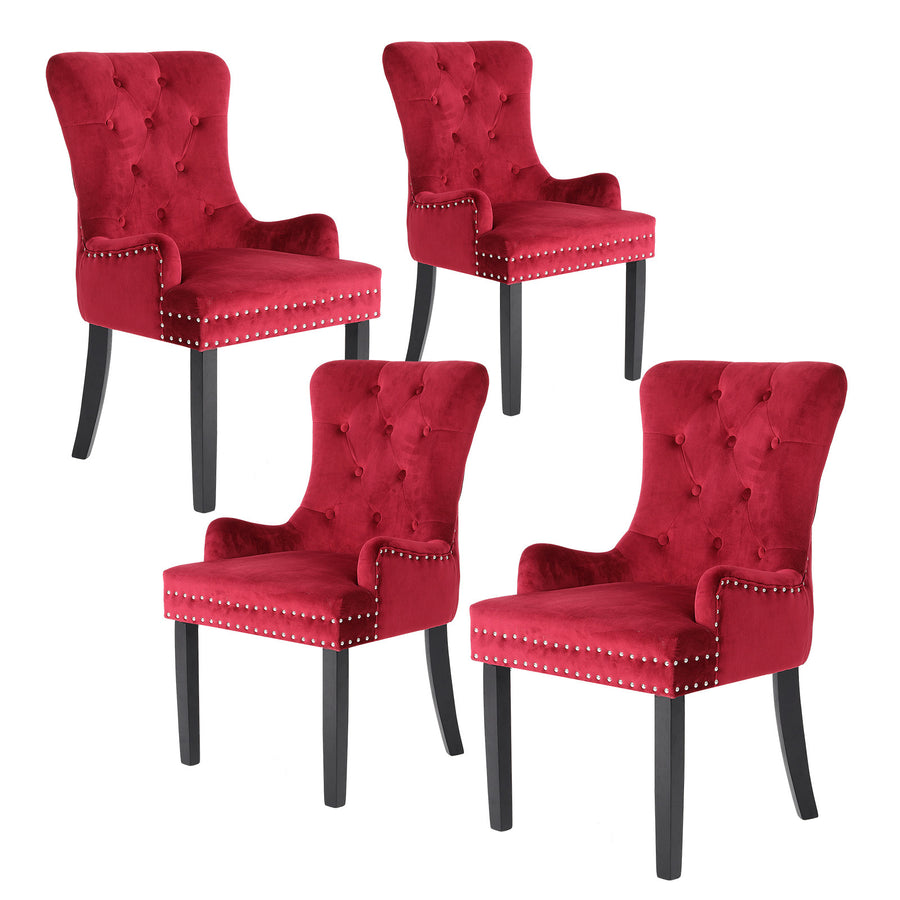 La Bella Set of 4 Provincial Style Dining Chairs Red