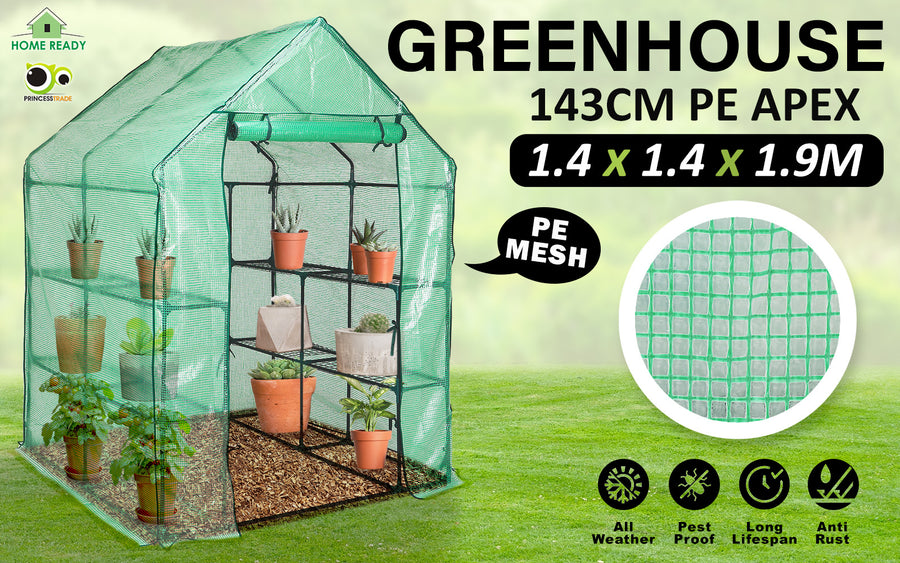 Home Ready Apex Greenhouse 1.43mx1.43mx1.95m