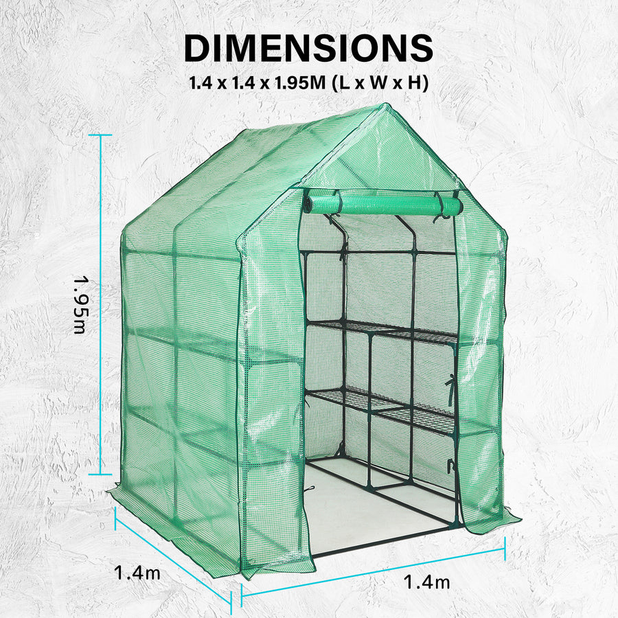 Home Ready Apex Greenhouse 1.43mx1.43mx1.95m