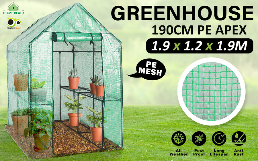 Home Ready Apex Greenhouse1.9mx1.2mx1.9m