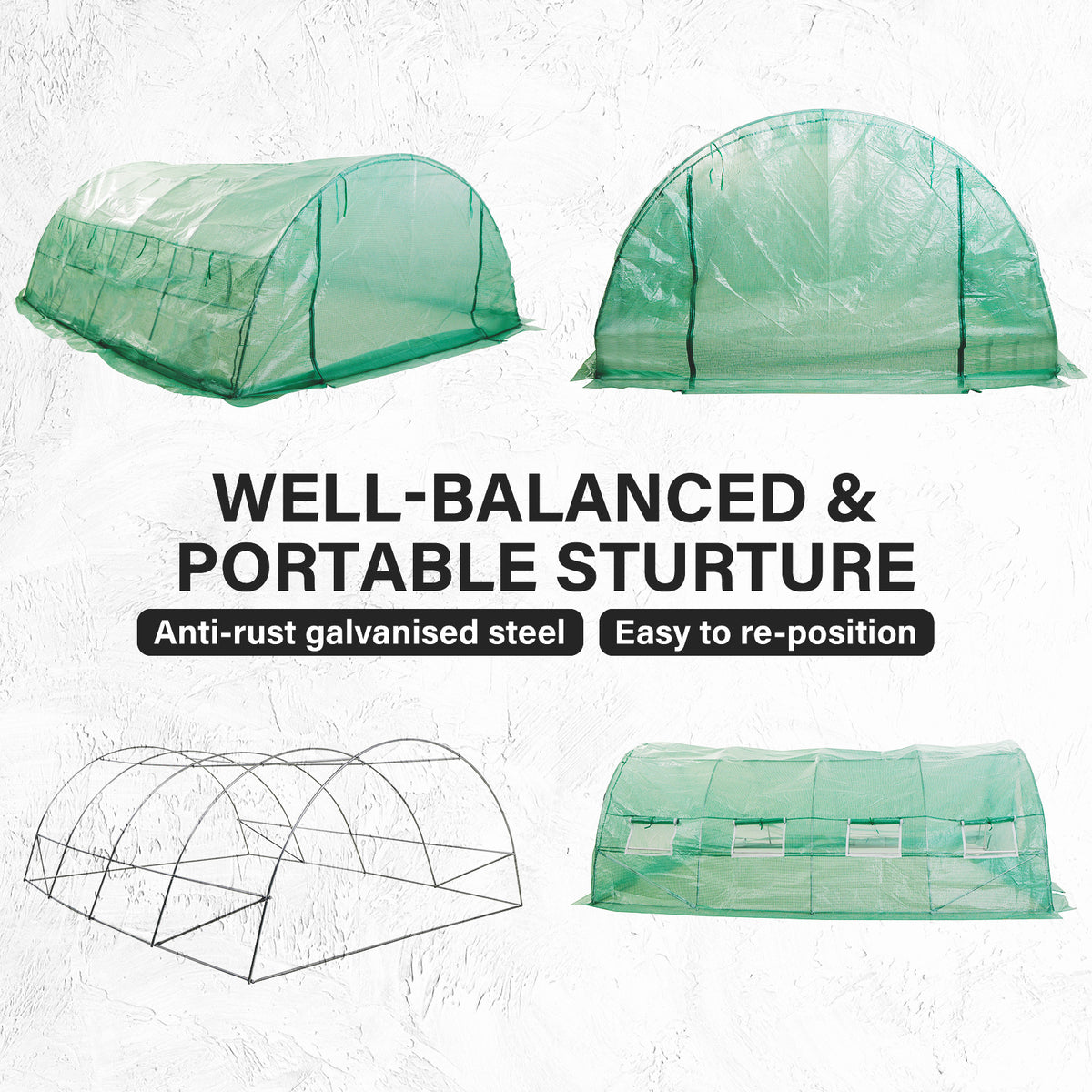 Home Ready Dome Hoop Greenhouse 4mx3mx2m