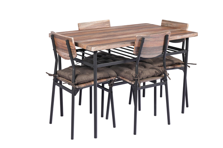 5 Piece Dining Suite MDF Top Metal Frame