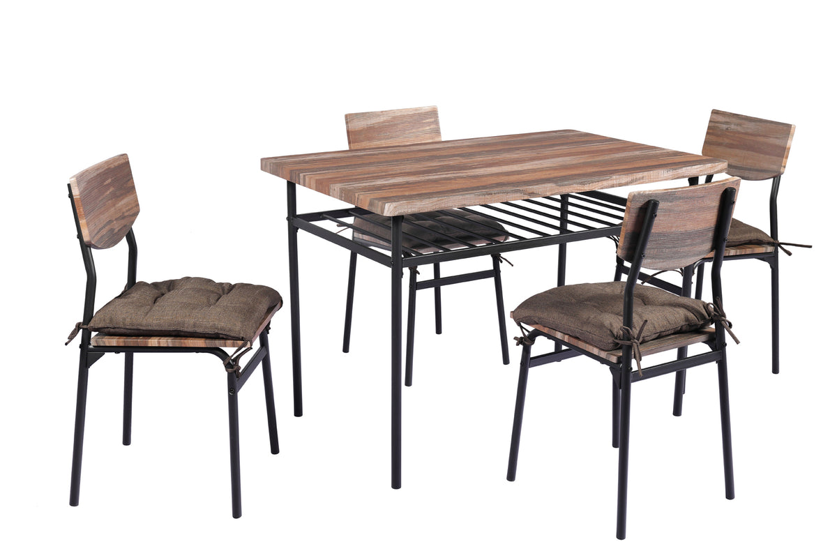 5 Piece Dining Suite MDF Top Metal Frame