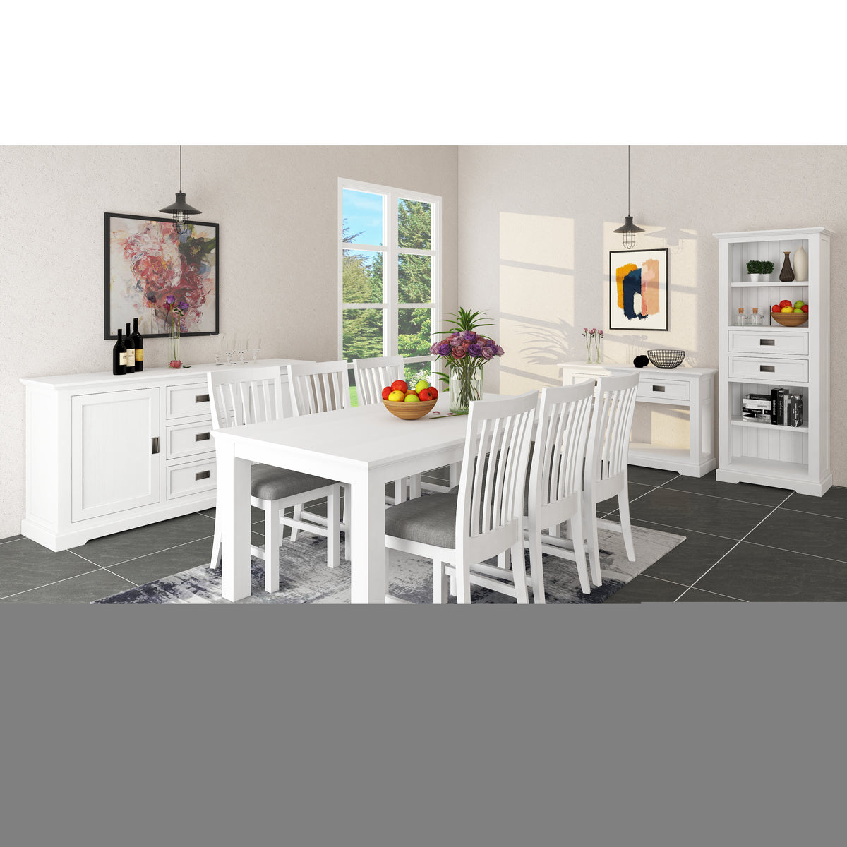 Laelia 9 Piece Dining Suite Acacia Wood White