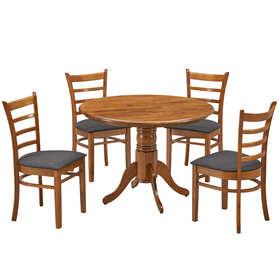 Linaria 5 Piece Dining Suite Walnut Finish