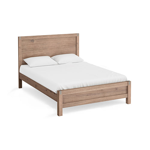 Nowra Double Bed Frame - Veneered Acacia - Chocolate Oak